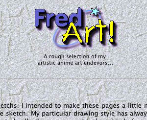 screenshot of the very first Fredart site...